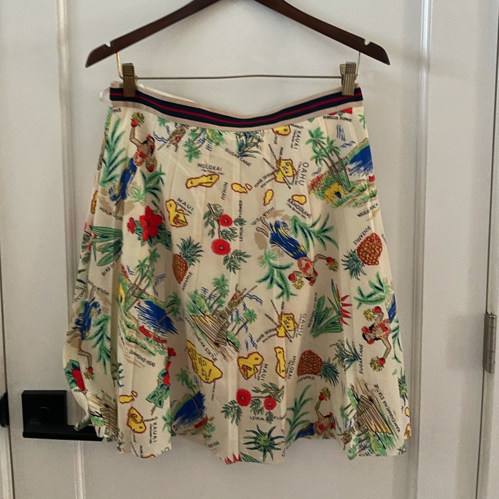 JCrew Hawaiian Print Pleated Skirt